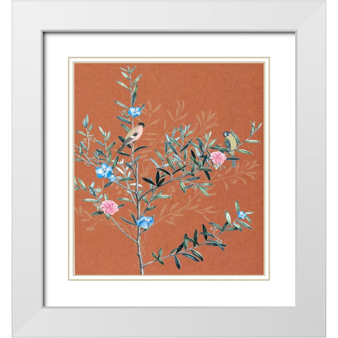 Bird and Branch I White Modern Wood Framed Art Print with Double Matting by Smith, Karen