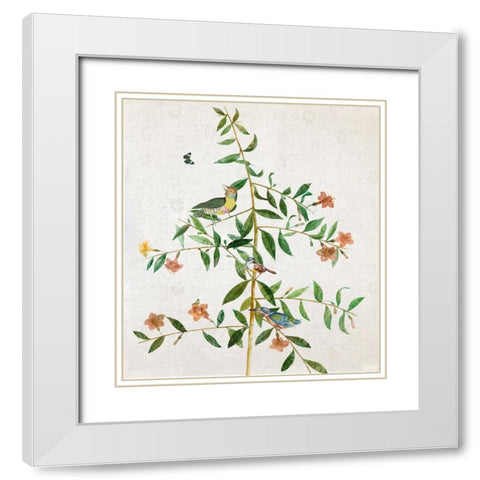 Perchin I White Modern Wood Framed Art Print with Double Matting by Smith, Karen