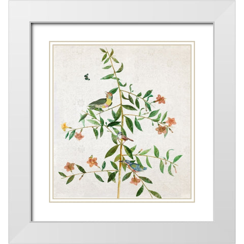 Perchin I White Modern Wood Framed Art Print with Double Matting by Smith, Karen