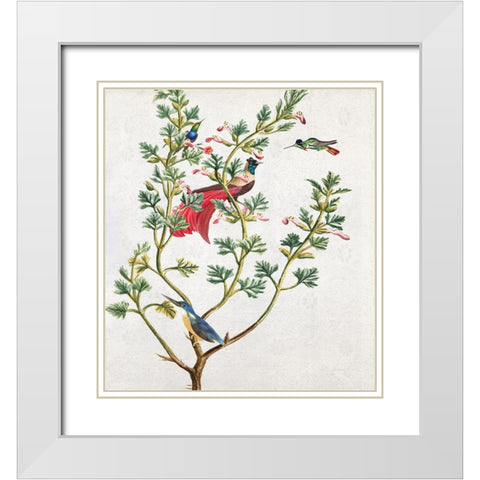 Perchin II White Modern Wood Framed Art Print with Double Matting by Smith, Karen