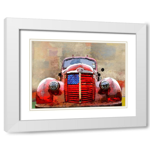 Truck in US White Modern Wood Framed Art Print with Double Matting by Smith, Karen