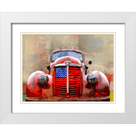 Truck in US White Modern Wood Framed Art Print with Double Matting by Smith, Karen