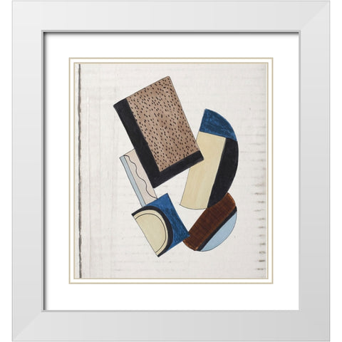 Dis Joint II White Modern Wood Framed Art Print with Double Matting by Smith, Karen