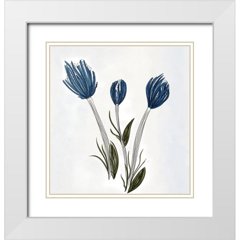 Flo II White Modern Wood Framed Art Print with Double Matting by Smith, Karen