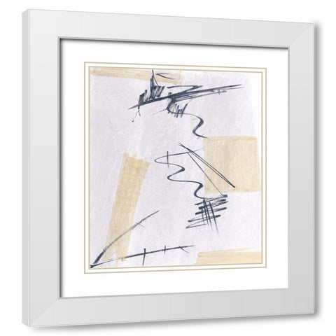 Absquiggle II White Modern Wood Framed Art Print with Double Matting by Smith, Karen