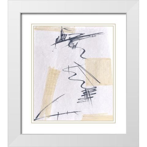 Absquiggle II White Modern Wood Framed Art Print with Double Matting by Smith, Karen