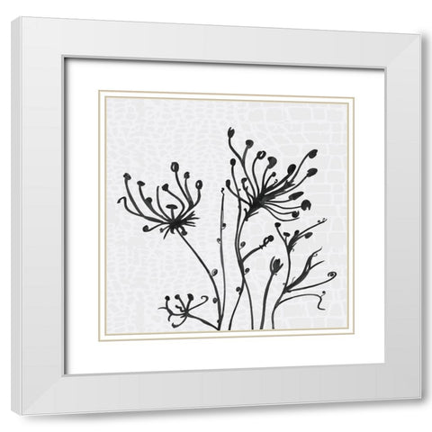 Bow and Bud I White Modern Wood Framed Art Print with Double Matting by Smith, Karen