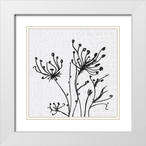 Bow and Bud I White Modern Wood Framed Art Print with Double Matting by Smith, Karen