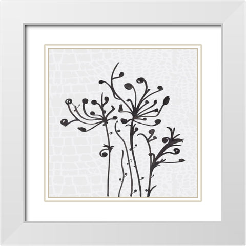 Bow and Bud II White Modern Wood Framed Art Print with Double Matting by Smith, Karen