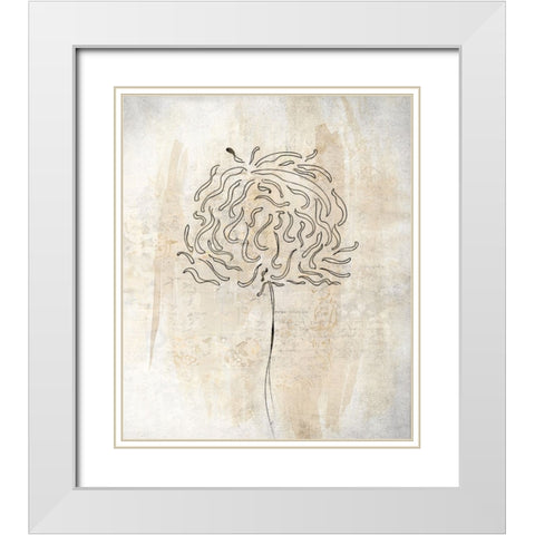 Petals on Paper II White Modern Wood Framed Art Print with Double Matting by Smith, Karen