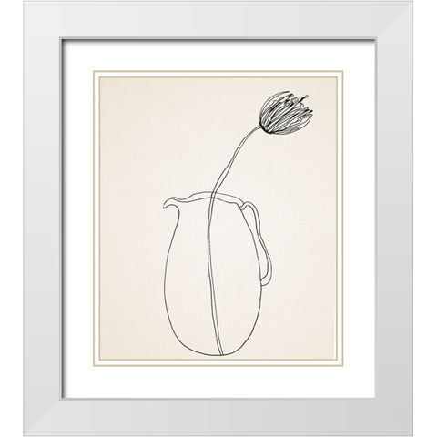 Fine Line I White Modern Wood Framed Art Print with Double Matting by Smith, Karen