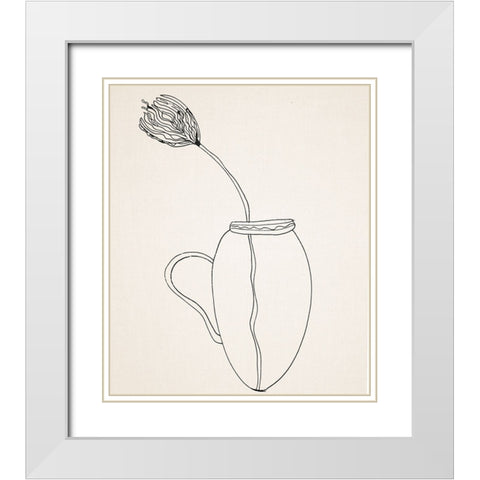 Fine Line II White Modern Wood Framed Art Print with Double Matting by Smith, Karen