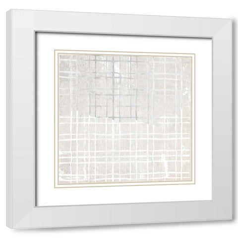 Gridlock I White Modern Wood Framed Art Print with Double Matting by Smith, Karen