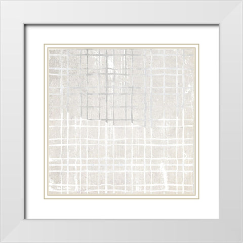 Gridlock I White Modern Wood Framed Art Print with Double Matting by Smith, Karen