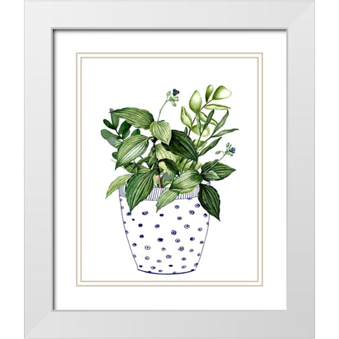 In the Pot I White Modern Wood Framed Art Print with Double Matting by Smith, Karen