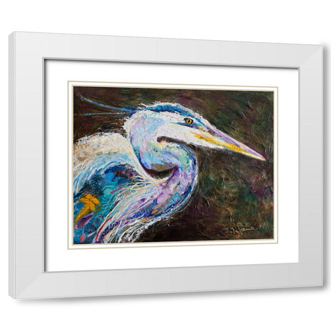 Great Heron White Modern Wood Framed Art Print with Double Matting by St Hilaire, Elizabeth