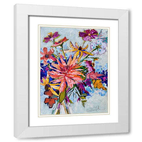 Tuscan Wildflowers White Modern Wood Framed Art Print with Double Matting by St Hilaire, Elizabeth