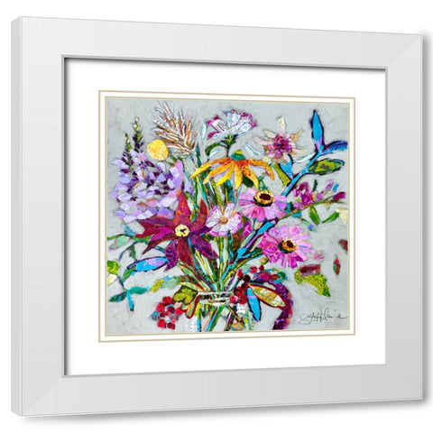 Fab Floral White Modern Wood Framed Art Print with Double Matting by St Hilaire, Elizabeth