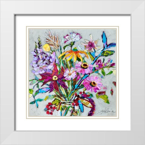 Fab Floral White Modern Wood Framed Art Print with Double Matting by St Hilaire, Elizabeth