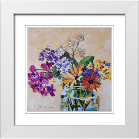 Wildflowers White Modern Wood Framed Art Print with Double Matting by St Hilaire, Elizabeth