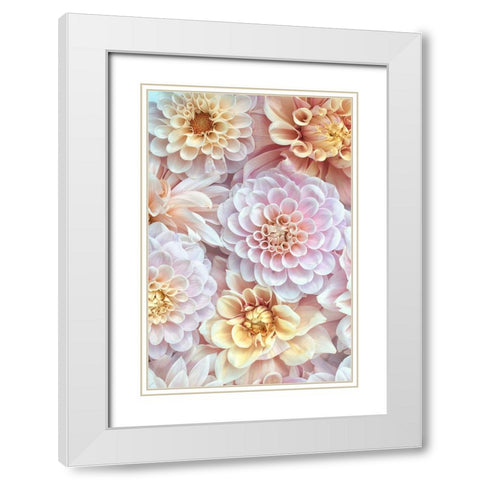 Dahlia Tapestry IV White Modern Wood Framed Art Print with Double Matting by Stalus, Judy