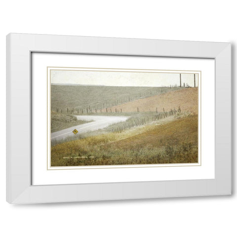Bend in Road White Modern Wood Framed Art Print with Double Matting by Vest, Christopher