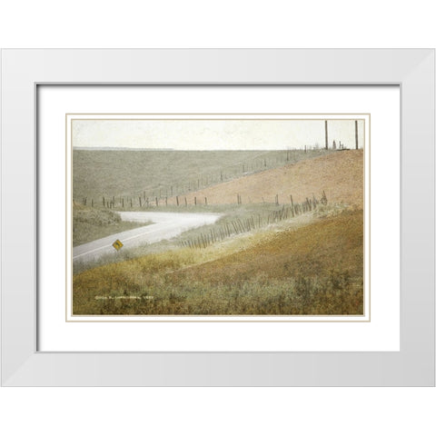 Bend in Road White Modern Wood Framed Art Print with Double Matting by Vest, Christopher