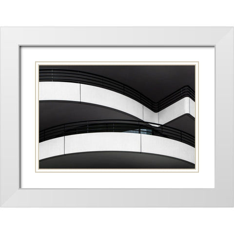 balcony lines White Modern Wood Framed Art Print with Double Matting by Claes, Gilbert