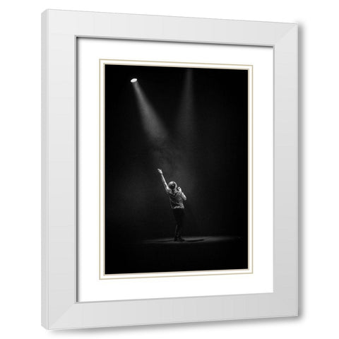 Shine on me White Modern Wood Framed Art Print with Double Matting by Samuelsson, Anders