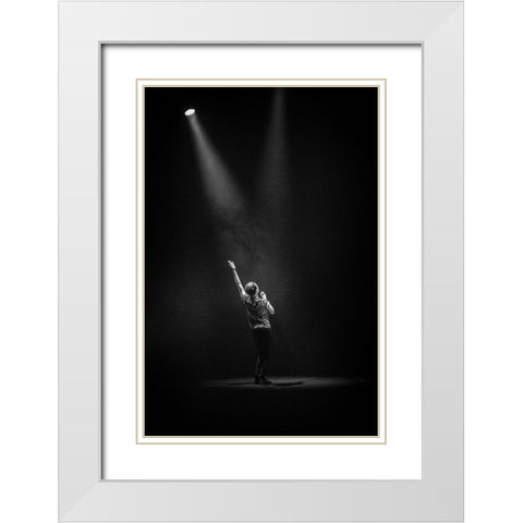 Shine on me White Modern Wood Framed Art Print with Double Matting by Samuelsson, Anders