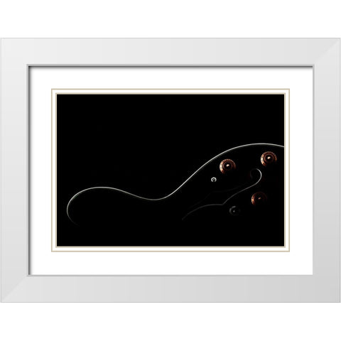 Sensualidad musical White Modern Wood Framed Art Print with Double Matting by Marfanlo