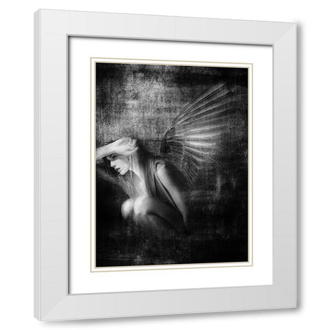 exile White Modern Wood Framed Art Print with Double Matting by Hummel, Jeffrey