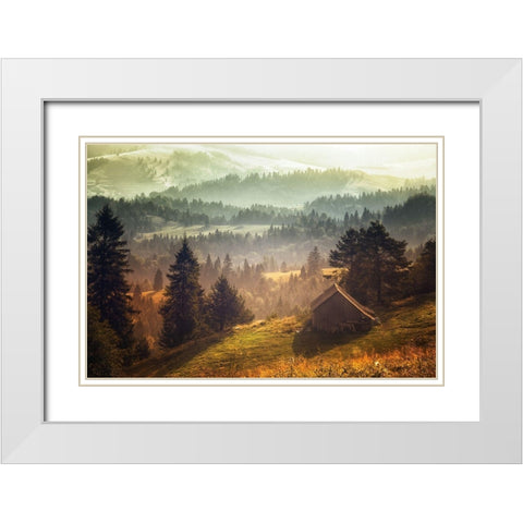 Untitled White Modern Wood Framed Art Print with Double Matting by Hricko, Stanislav