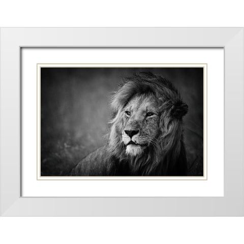 Regal White Modern Wood Framed Art Print with Double Matting by Alnaser, Mohammed