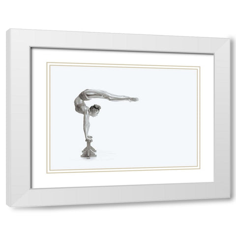 Gymnastics Series Mexican Balance White Modern Wood Framed Art Print with Double Matting by Ashton-Jones, Howard