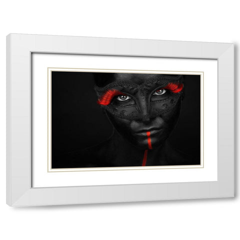Dark Passion White Modern Wood Framed Art Print with Double Matting by Petkov, Petko