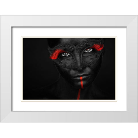 Dark Passion White Modern Wood Framed Art Print with Double Matting by Petkov, Petko