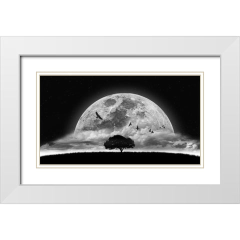 A Dream White Modern Wood Framed Art Print with Double Matting by Osman, Nasser