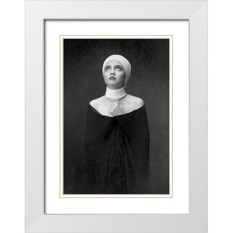 negin White Modern Wood Framed Art Print with Double Matting by Mokhtari, Mehdi