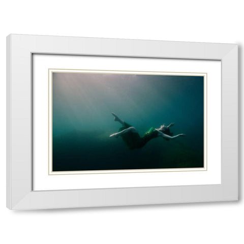 Fall of beauty White Modern Wood Framed Art Print with Double Matting by Lindner, Michal