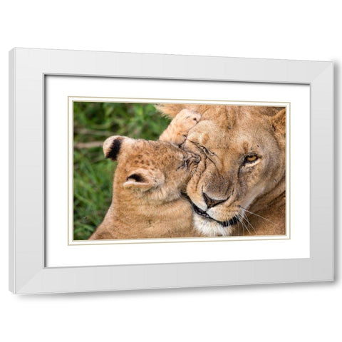 Mother Love White Modern Wood Framed Art Print with Double Matting by Catta, Alessandro