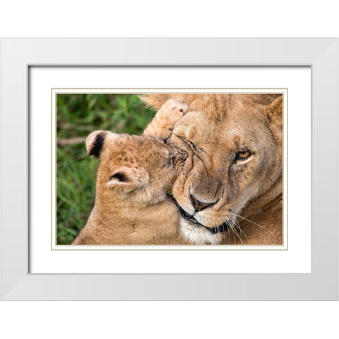 Mother Love White Modern Wood Framed Art Print with Double Matting by Catta, Alessandro