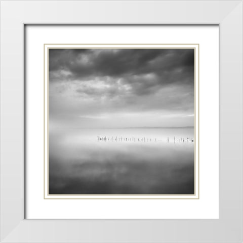 Sixty shades of gray White Modern Wood Framed Art Print with Double Matting by Digalakis, George