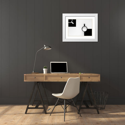 cups White Modern Wood Framed Art Print with Double Matting by Kiss, Jozef