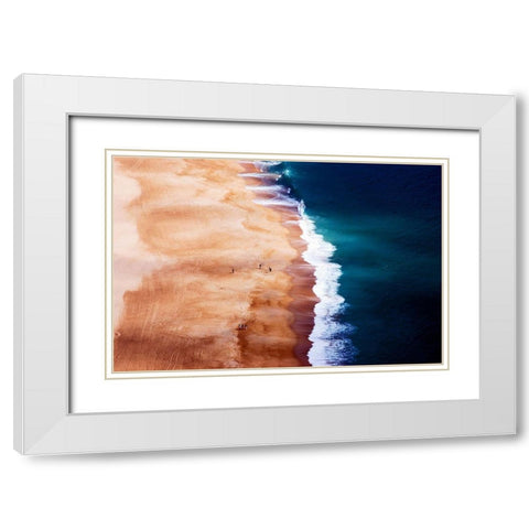 Silver Coast White Modern Wood Framed Art Print with Double Matting by Cbomersphotography