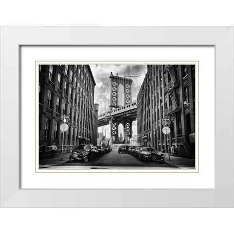 In America White Modern Wood Framed Art Print with Double Matting by Vanhamme, Lidia