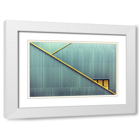 Stairs White Modern Wood Framed Art Print with Double Matting by Niezen, Jan