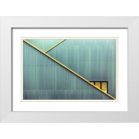 Stairs White Modern Wood Framed Art Print with Double Matting by Niezen, Jan