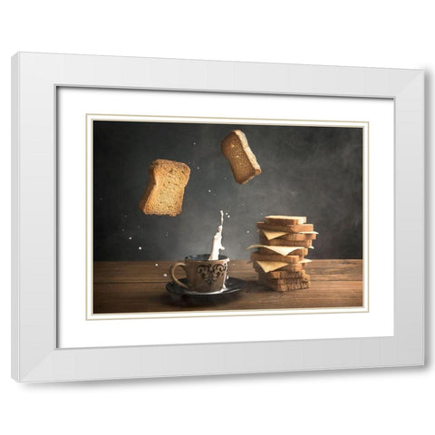 splash White Modern Wood Framed Art Print with Double Matting by Bader, Ali