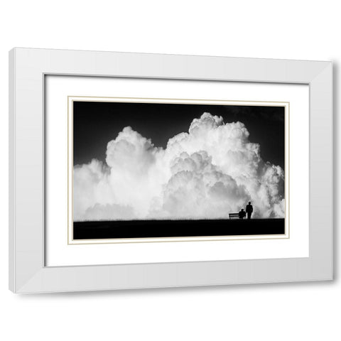Waiting for the Storm White Modern Wood Framed Art Print with Double Matting by Eisele, Stefan